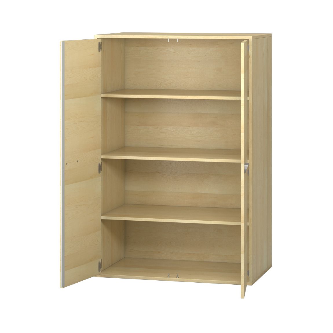 Pureo Doppeltürenschrank Furnier, mit 3 Einlegeböden, B 100 x H 150 x T 60 cm