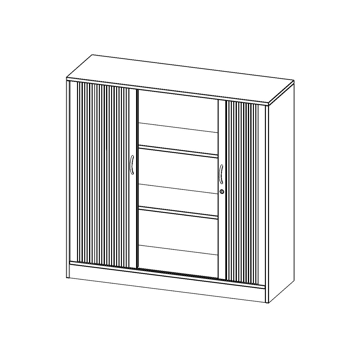 Schrank mit Rollo, Sockel und 2 Einlegeböden, abschliessbar, B 120 x H 118 x T 40 cm