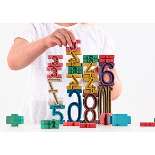 Stapelzahlen bunt, 34 Zahlen