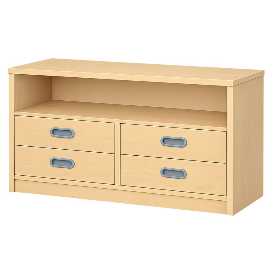 Schrank mit 4 Schubladen und oben Regal, B 102 x H 60 x T 40 cm