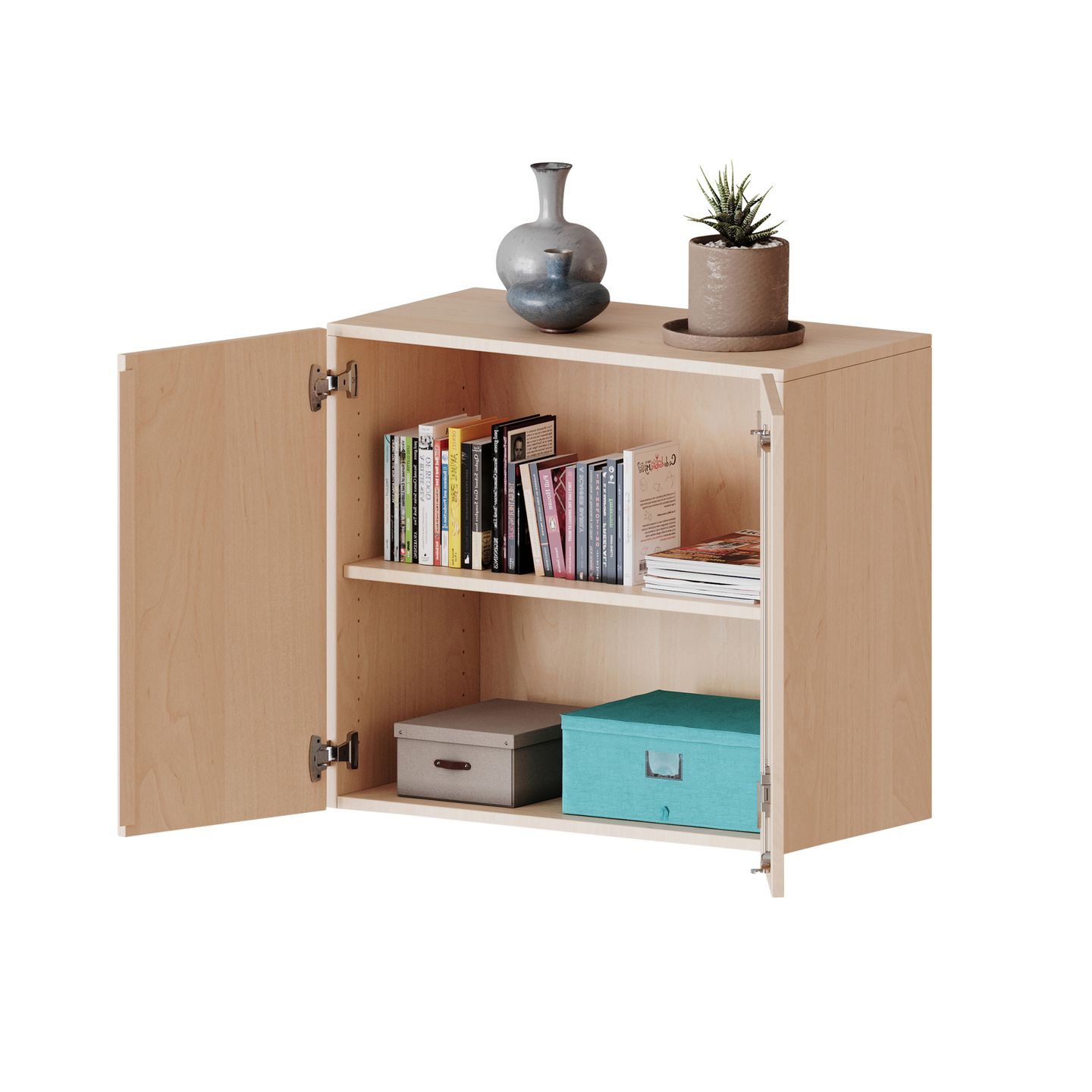 Aufsatzschrank mit Doppeltüren, 1 Einlegeboden, B 100 x H 72 x T 40 cm