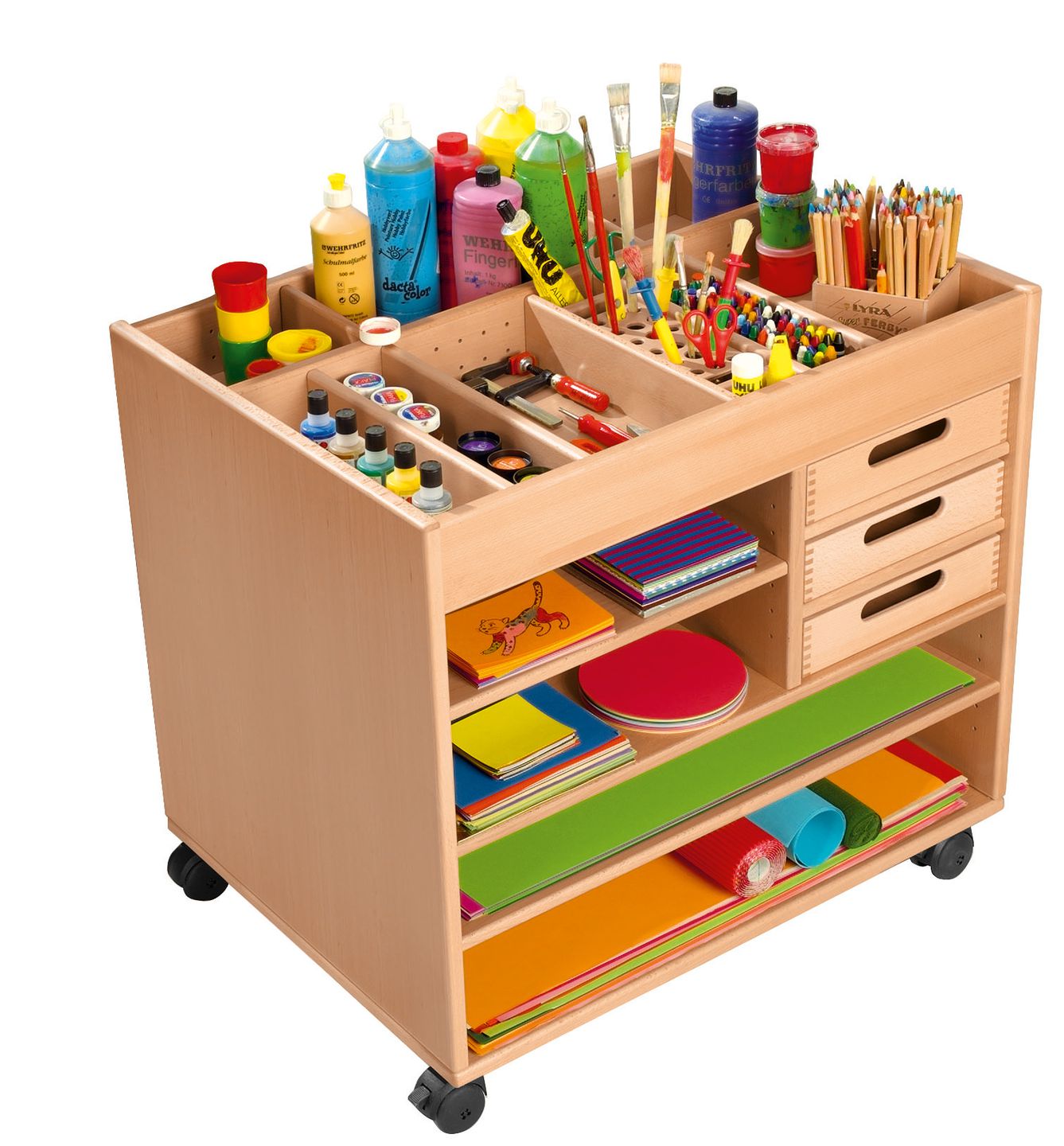 Atelierwagen in Buche, B 81 x H 76 x T 60 cm