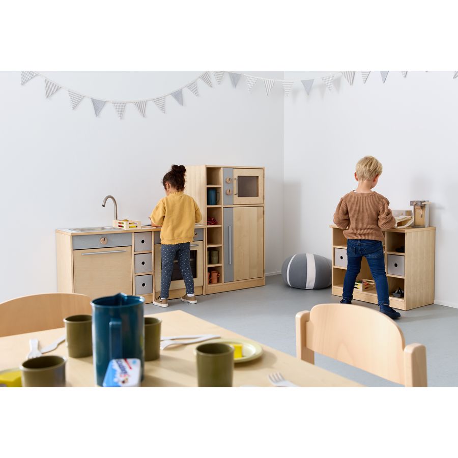 Hochschrank mit Kühlschrank und Mikrowelle Lara