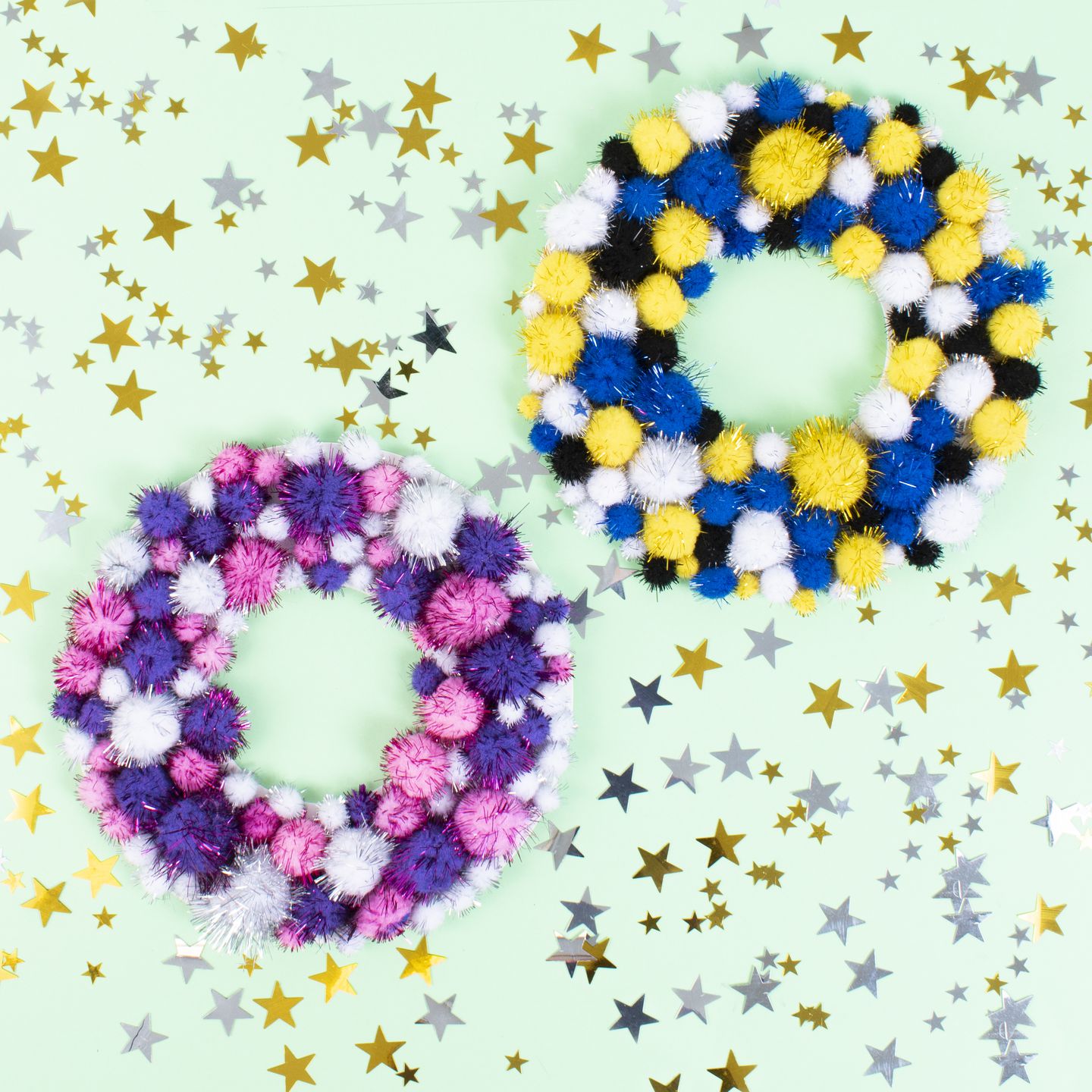 Glitzer Pompon, 100 Stk.