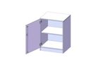 Schrank mit Sockel, 1 Tür abschliessbar (Türanschlag links), 1 Einlegeboden, B 60 x H 82 x T 40 cm