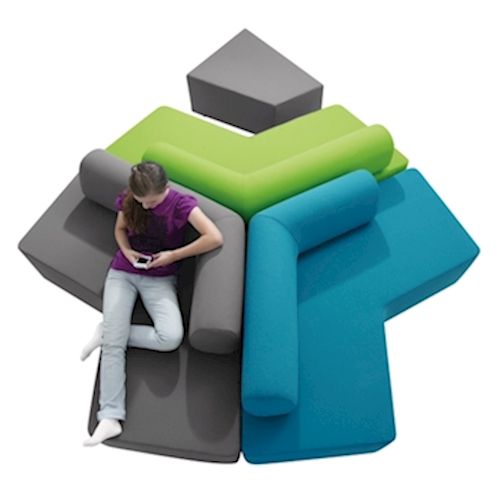 Sofa Bumerang mit Stoffbezug, B 200 x H 75 x T 116 cm, Sitzhöhe 42 cm
