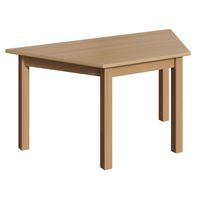 Trapeztisch, B 120 x T 60 cm mit Massivholz-Gestell und Schichtstoffplatte, Buche